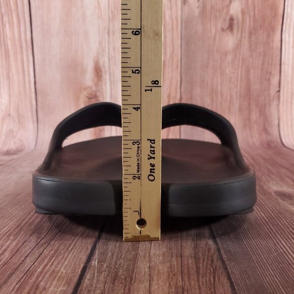 Oofos Ooahh Unisex Size Mens 12 Womens 14 Black Slides Sandals Recovery Comfort - Picture 12 of 14